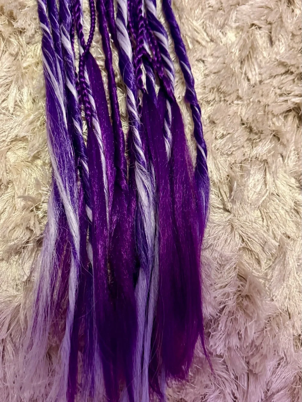 Purple & White Synthetic Braided Hair Extensions - Women Hair Wigs & Extensions